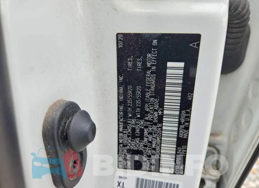 5TDXBRCH8MS520416 Photo# 13