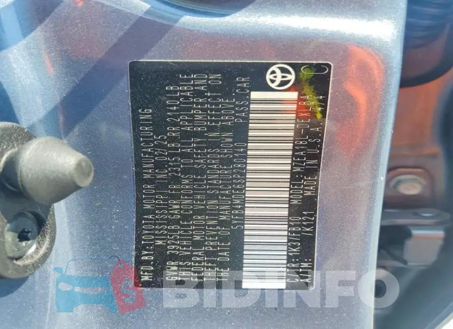 5YFB4MDE6SP280140 Photo# 12