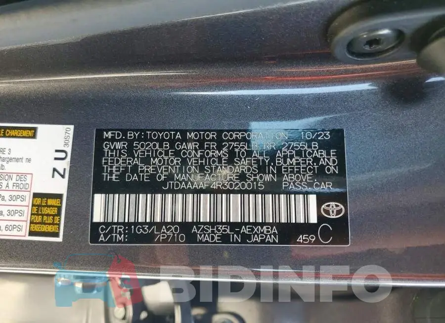 JTDAAAAF4R3020015 Photo# 13