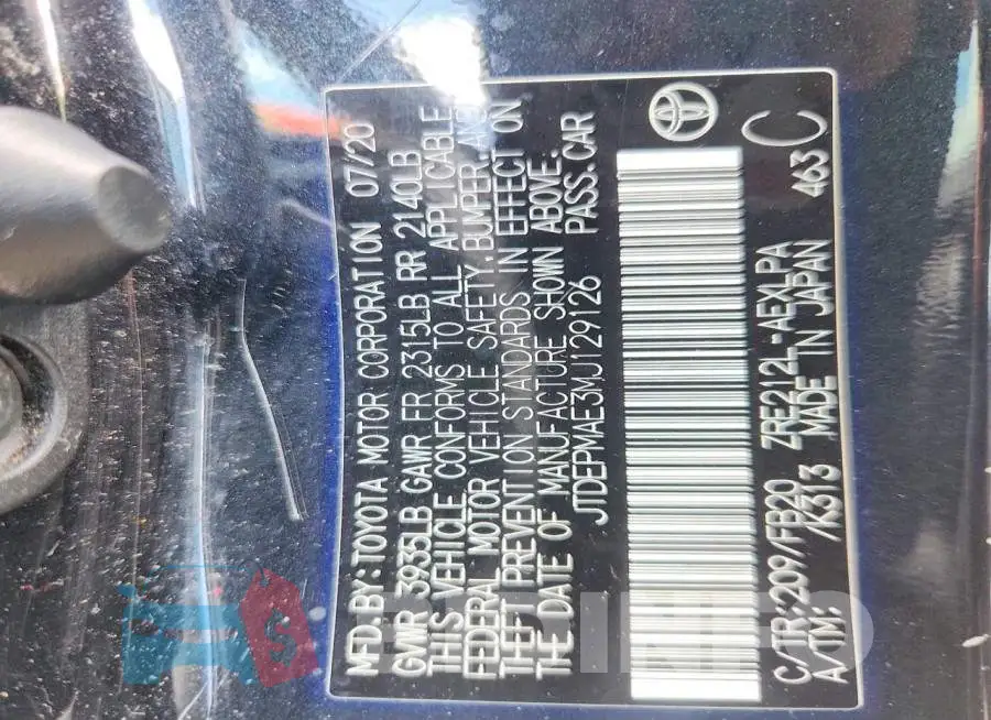 JTDEPMAE3MJ129126 Photo# 12