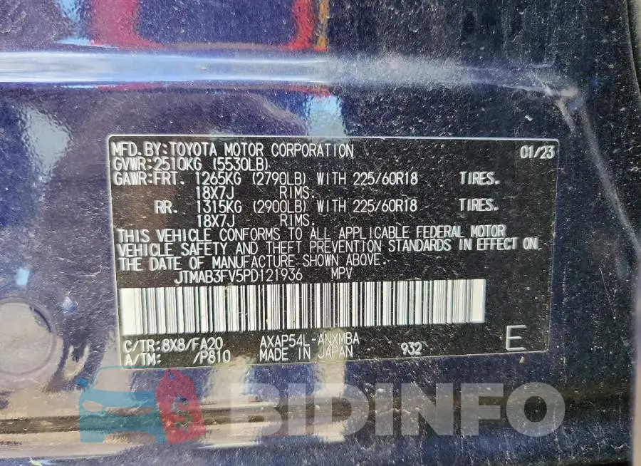 JTMAB3FV5PD121936 Photo# 13