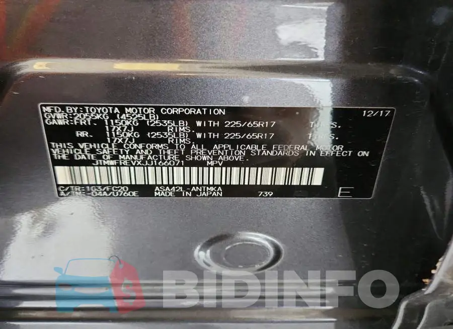 JTMWFREVXJJ166071 Photo# 14