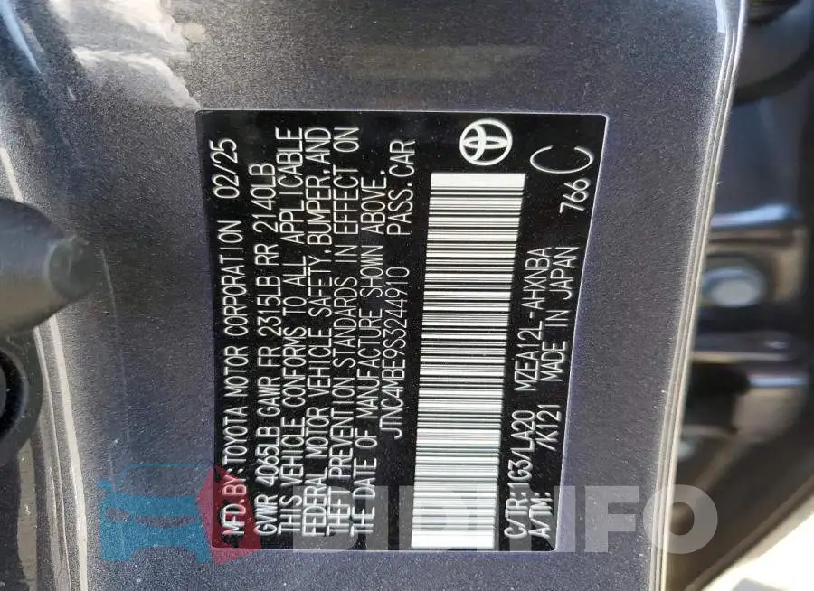 JTNC4MBE9S3244910 Photo# 12