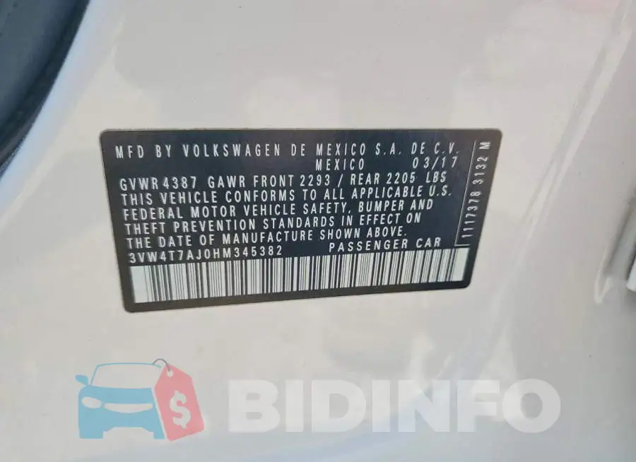 3VW4T7AJ0HM345382 Photo# 13