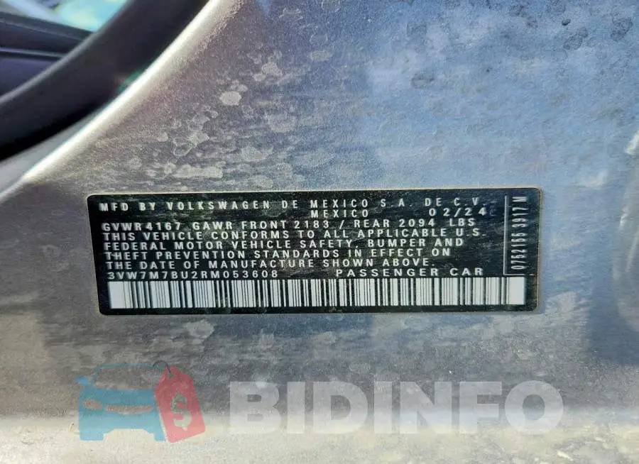 3VW7M7BU2RM053608 Photo# 12