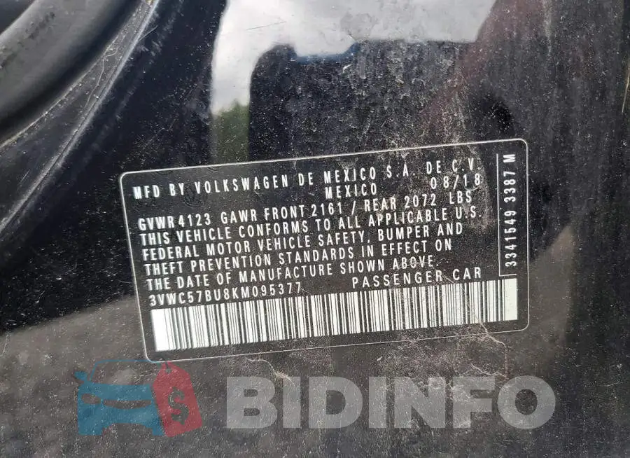3VWC57BU8KM095377 Photo# 12