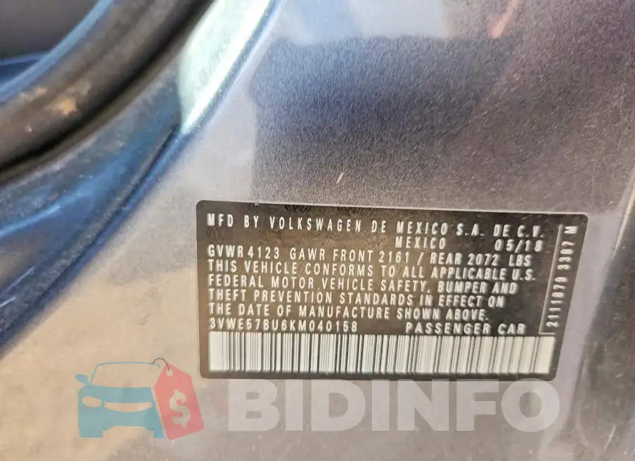 3VWE57BU6KM040158 Photo# 13
