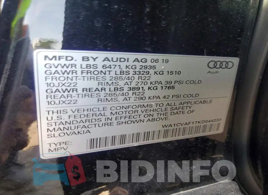 WA1CVAF17KD044233 Photo# 12