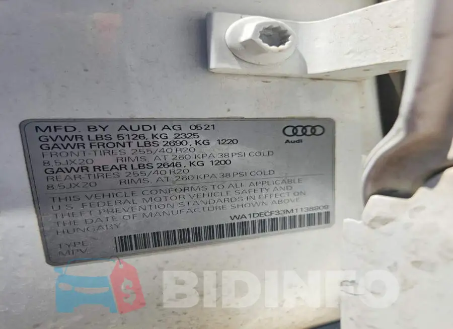 WA1DECF33M1138809 Photo# 14