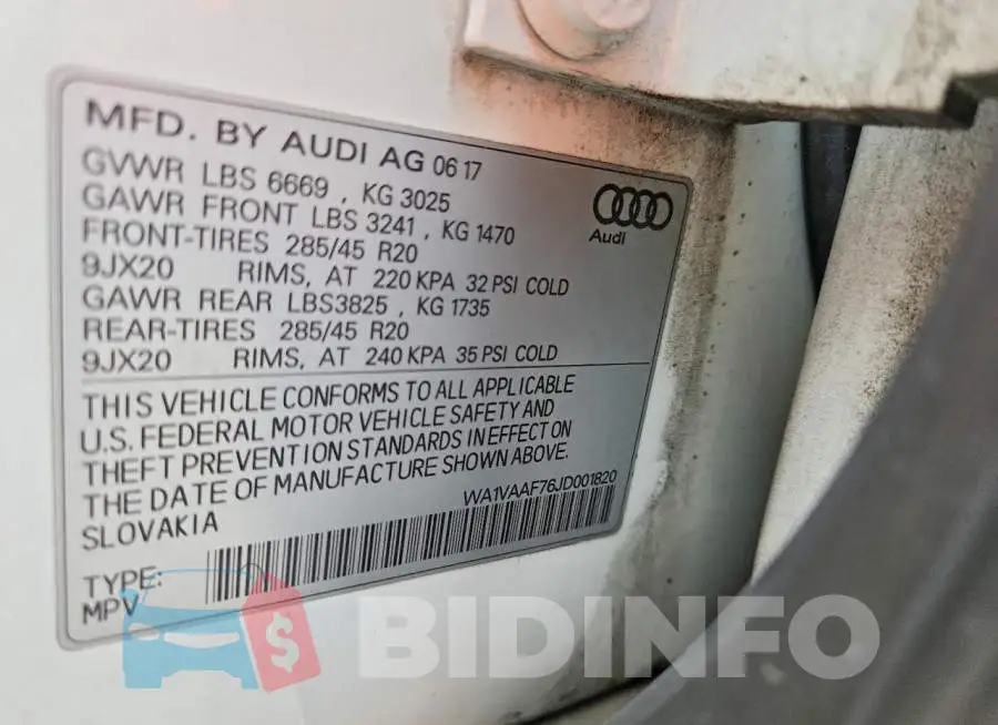WA1VAAF76JD001820 Photo# 13