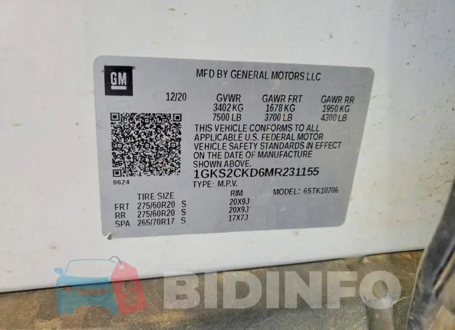 1GKS2CKD6MR231155 Photo# 13