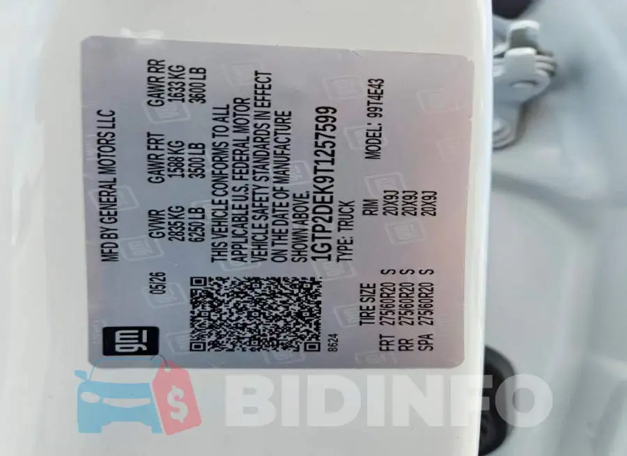 1GTP2DEK9T1257599 Photo# 12