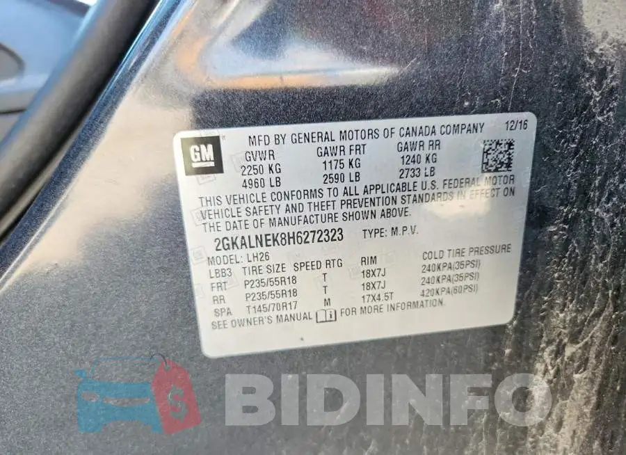 2GKALNEK8H6272323 Photo# 12