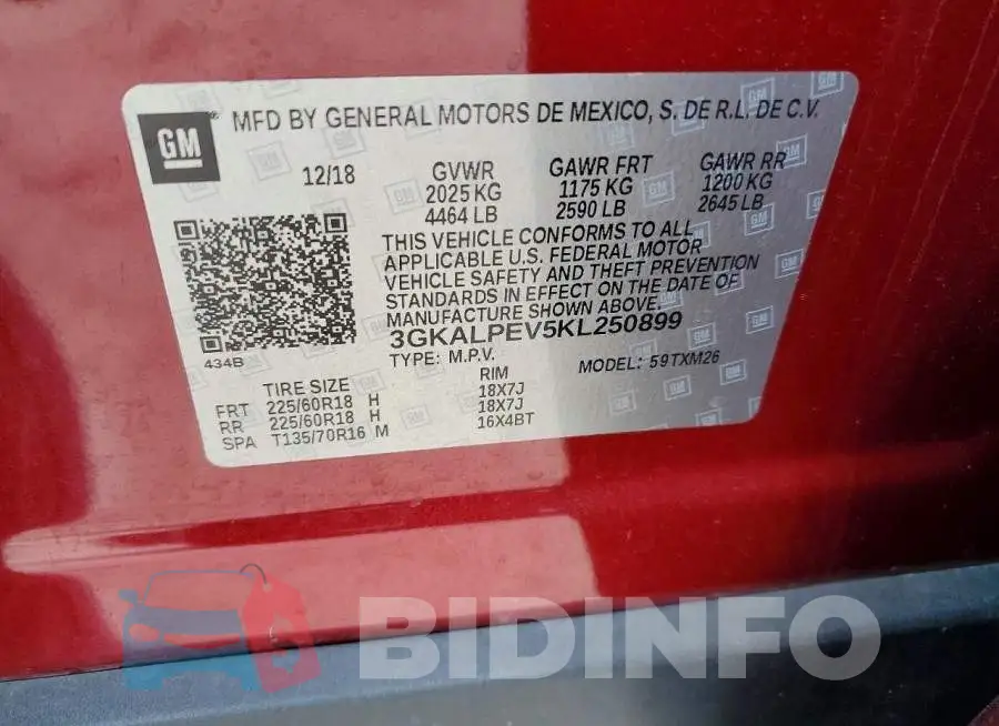 3GKALPEV5KL250899 Photo# 13