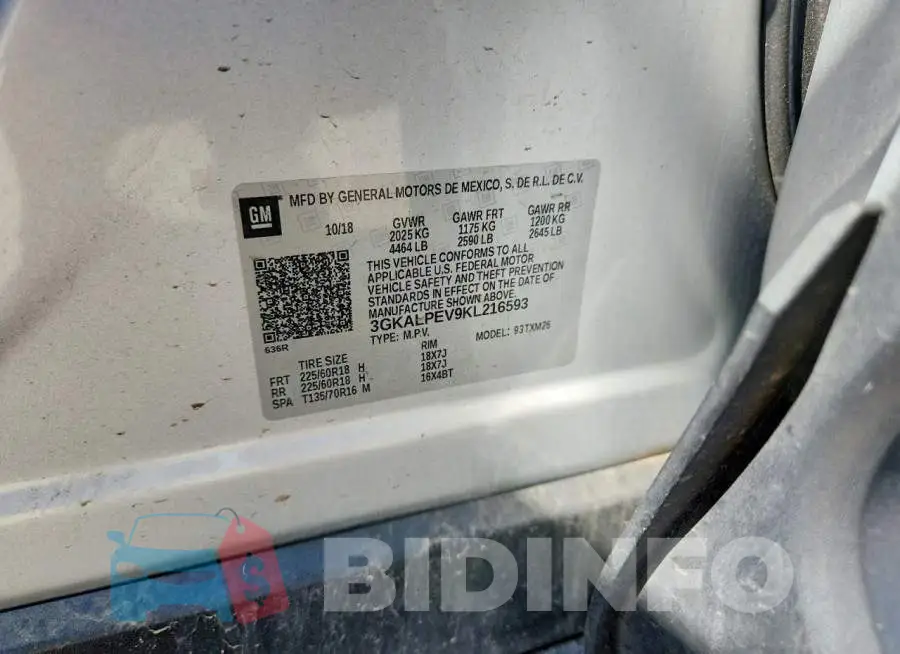 3GKALPEV9KL216593 Photo# 14
