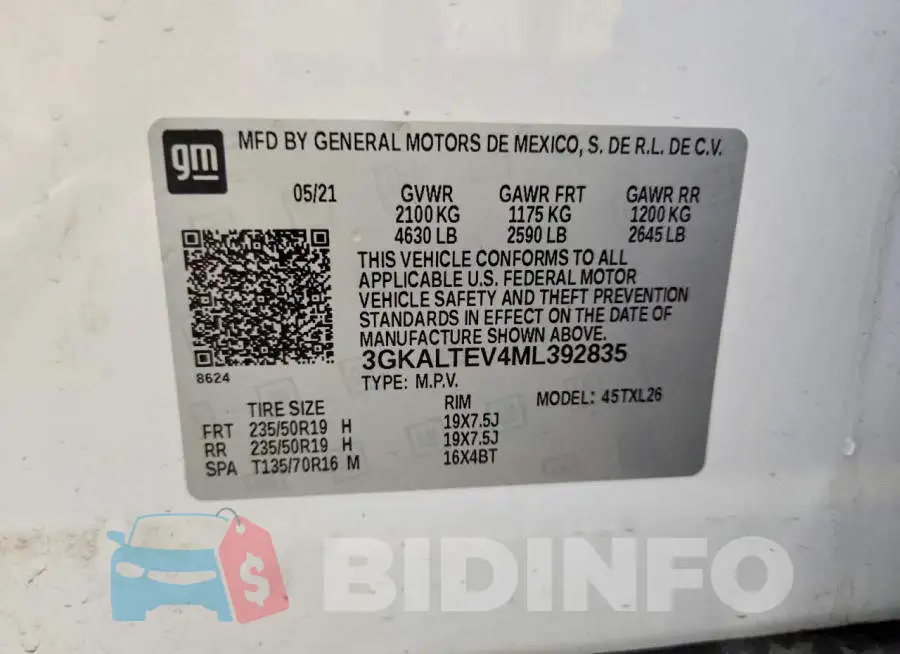 3GKALTEV4ML392835 Photo# 14