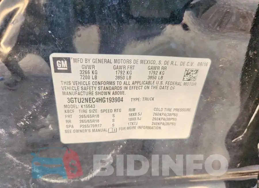 3GTU2NEC4HG193904 Photo# 13