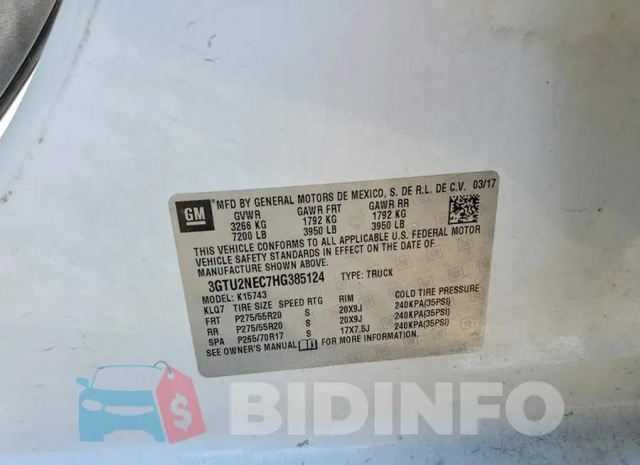 3GTU2NEC7HG385124 Photo# 12