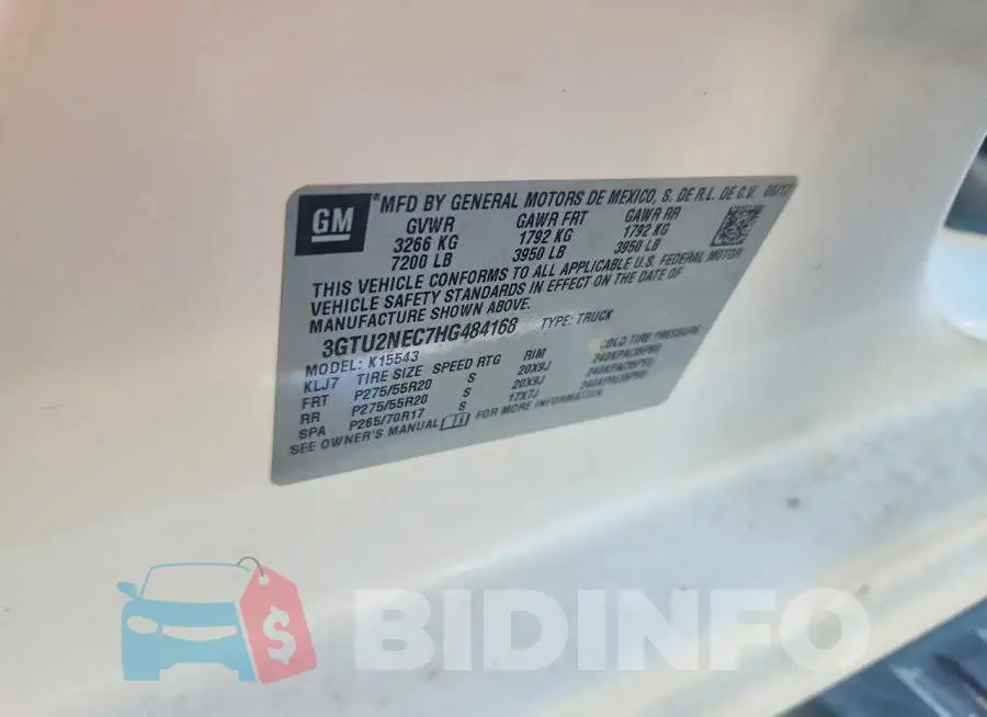 3GTU2NEC7HG484168 Photo# 12
