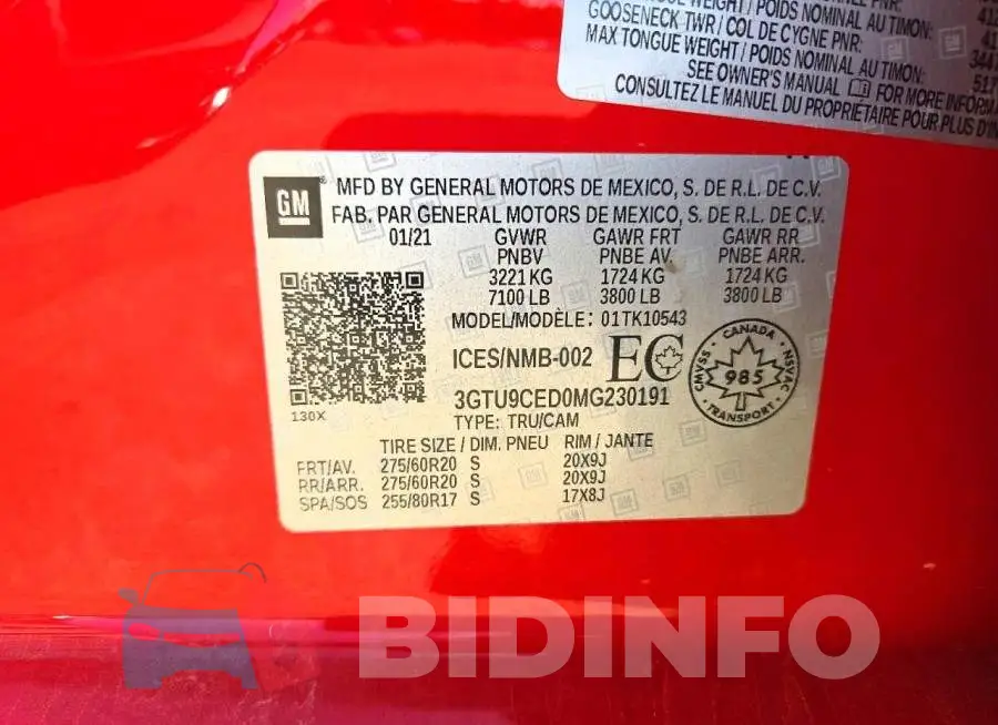 3GTU9CED0MG230191 Photo# 12