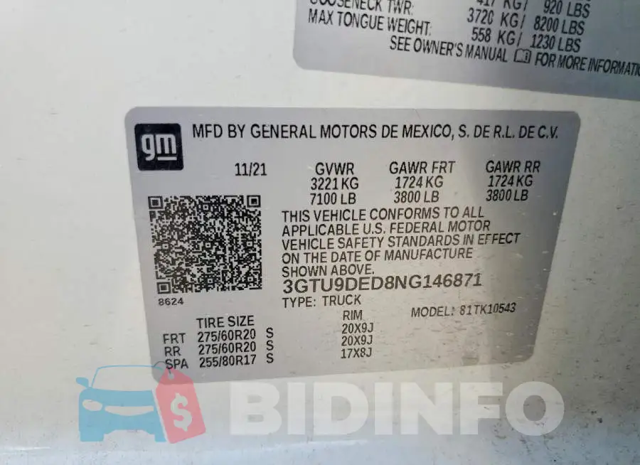 3GTU9DED8NG146871 Photo# 12