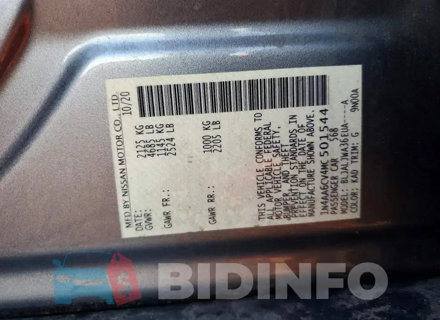 1N4AA6CV4MC501544 Photo# 12