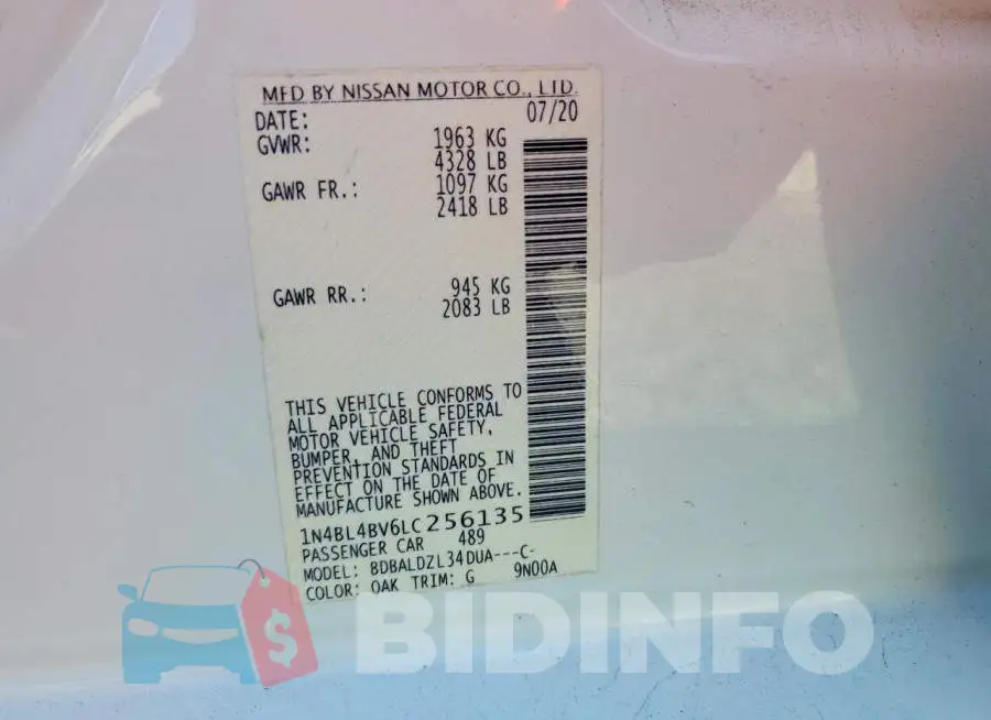 1N4BL4BV6LC256135 Photo# 12
