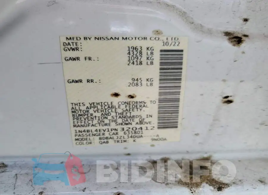 1N4BL4EV1PN320412 Photo# 13