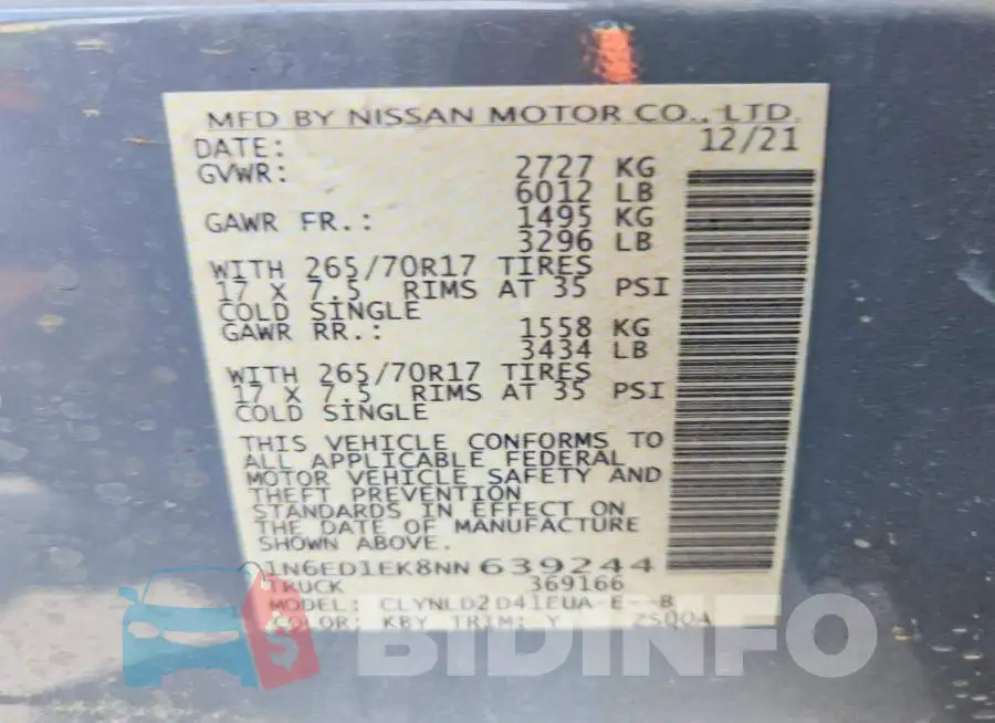 1N6ED1EK8NN639244 Photo# 12