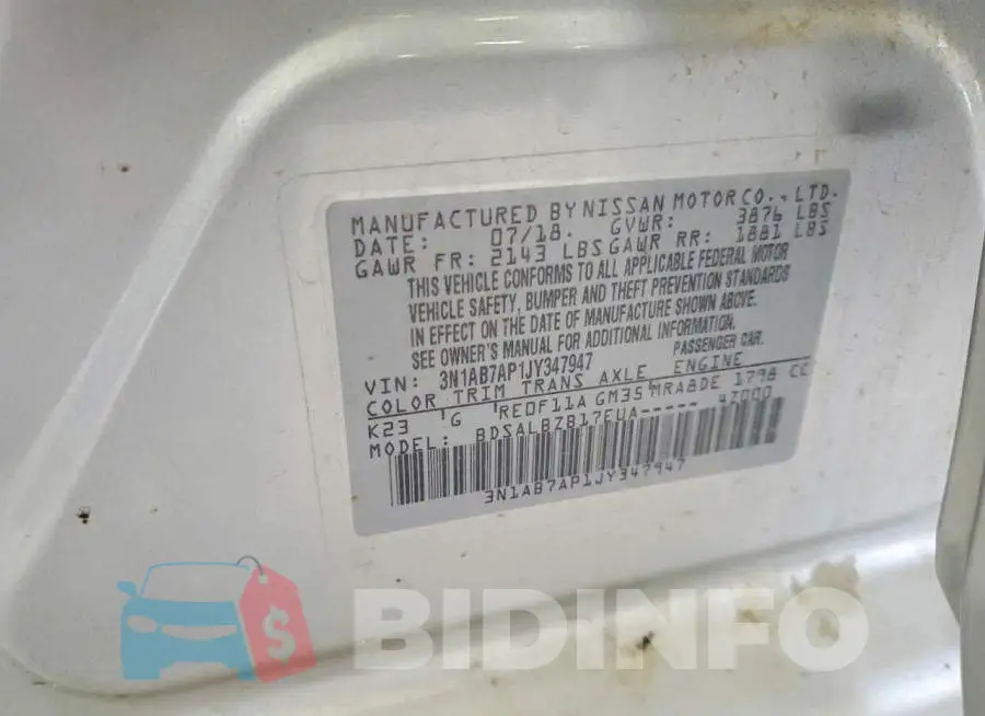 3N1AB7AP1JY347947 Photo# 12