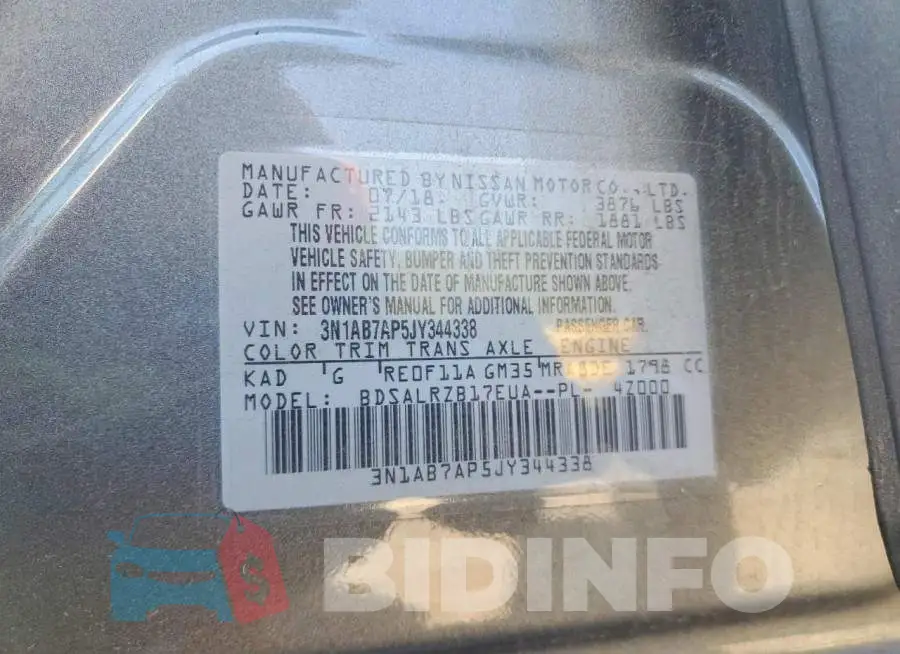 3N1AB7AP5JY344338 Photo# 12