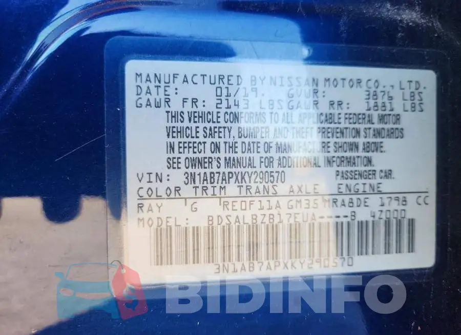 3N1AB7APXKY290570 Photo# 12