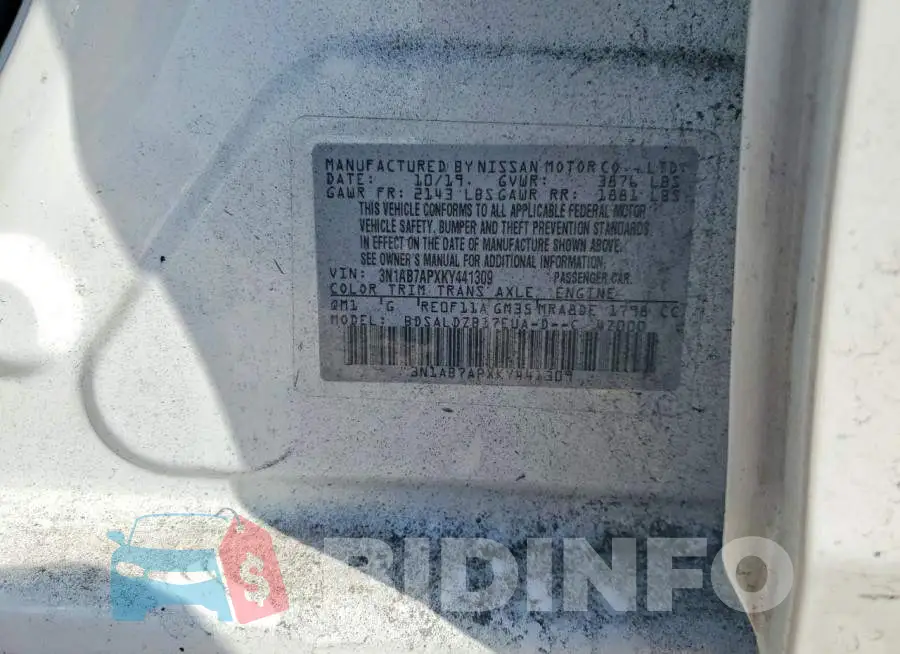 3N1AB7APXKY441309 Photo# 13