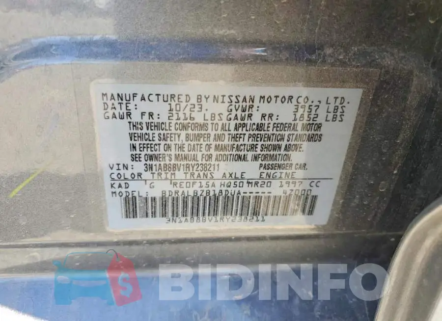 3N1AB8BV1RY238211 Photo# 12