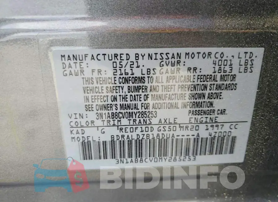 3N1AB8CV0MY285253 Photo# 12