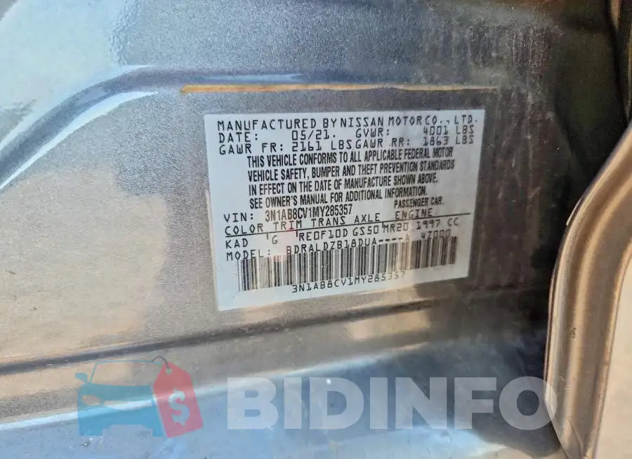 3N1AB8CV1MY285357 Photo# 12