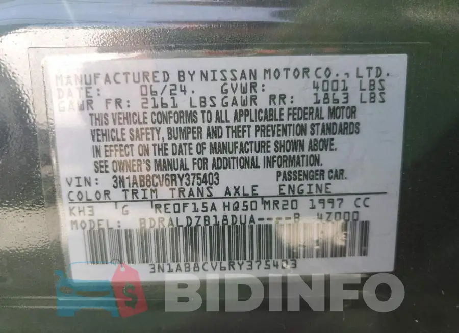 3N1AB8CV6RY375403 Photo# 12