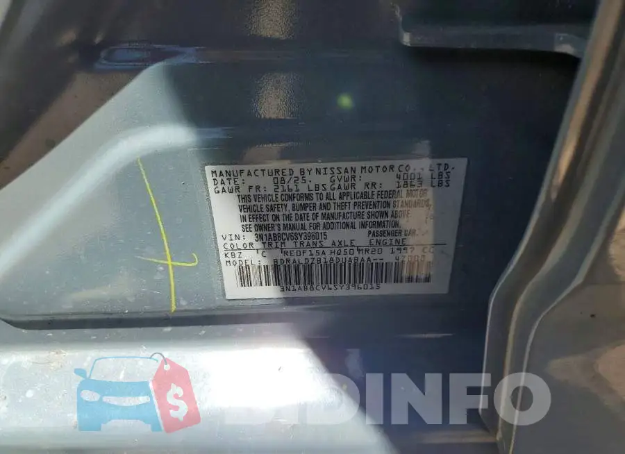 3N1AB8CV6SY396015 Photo# 12