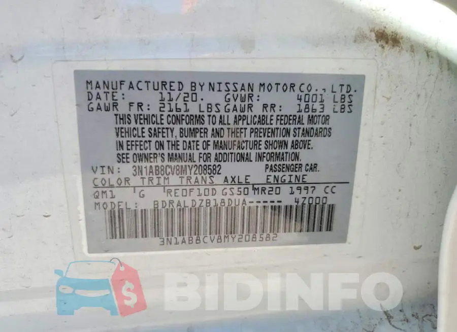 3N1AB8CV8MY208582 Photo# 12