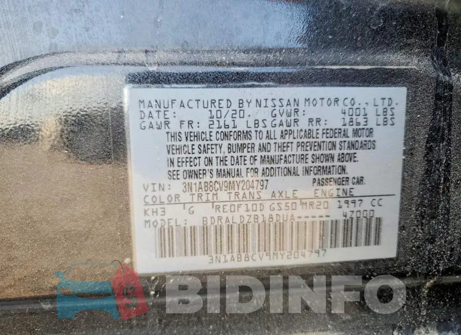 3N1AB8CV9MY204797 Photo# 12