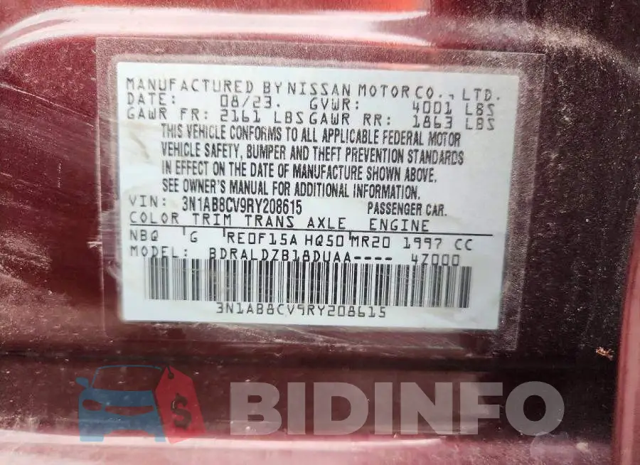 3N1AB8CV9RY208615 Photo# 13