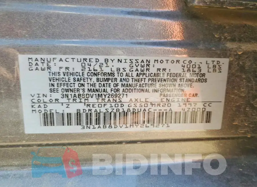 3N1AB8DV1MY269271 Photo# 12