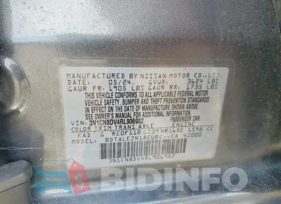 3N1CN8DV4RL906982 Photo# 12