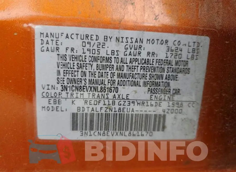 3N1CN8EVXNL861670 Photo# 12