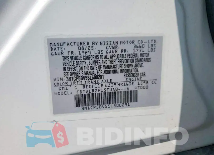 3N1CP5BV5SL500291 Photo# 13
