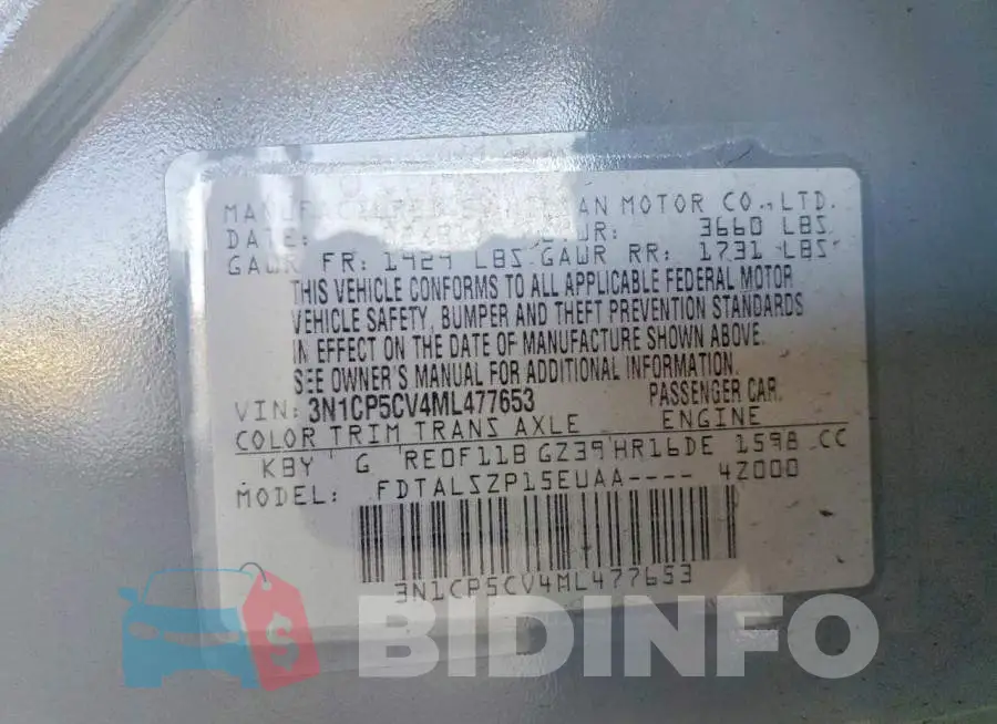 3N1CP5CV4ML477653 Photo# 12