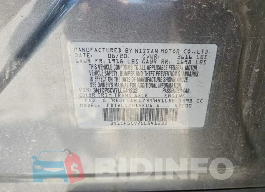 3N1CP5CV7LL541232 Photo# 13