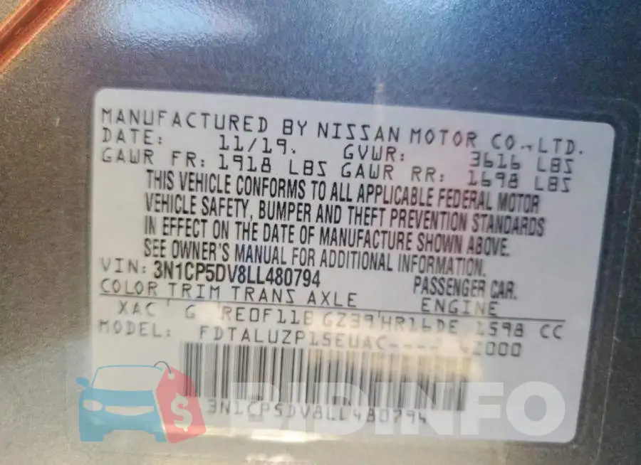 3N1CP5DV8LL480794 Photo# 12