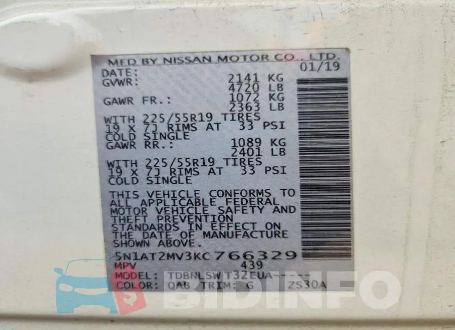 5N1AT2MV3KC766329 Photo# 13