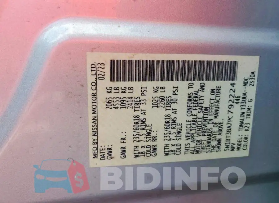 5N1BT3BA7PC792224 Photo# 14